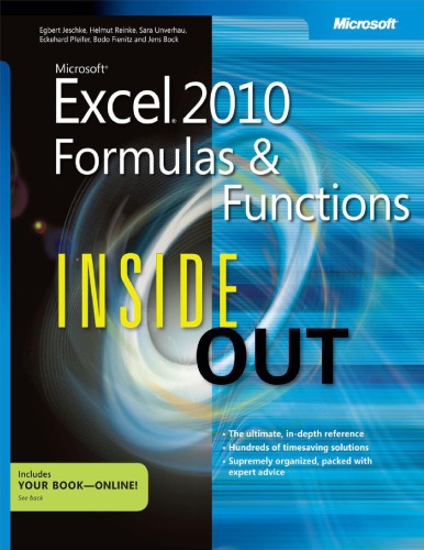 Microsoft Excel 2010 Formulas Functions Inside Out Egbert Jeschke