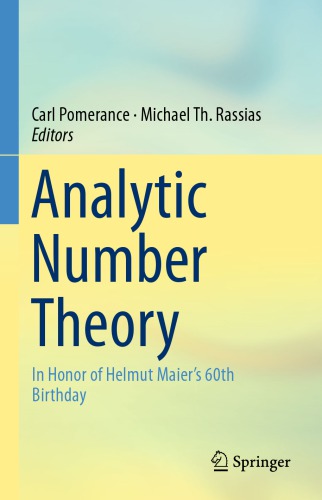 Analytic Number Theory In Honor Of Helmut Maiers 60th Birthday Carl Pomerance