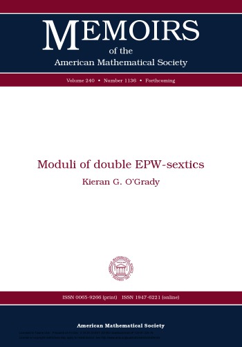 Moduli Of Double Epwsextics Kieran G Ogrady