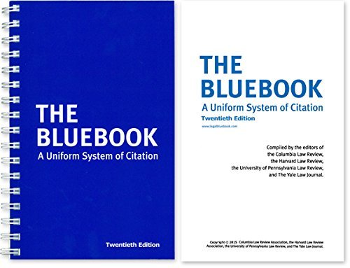 The Bluebook A Uniform System Of Citation 20th Edition Various Authors