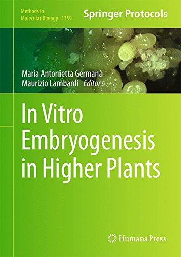 In Vitro Embryogenesis In Higher Plants Maria Antonietta German
