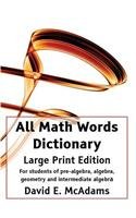All Math Words Dictionary Large Print David E Mcadams