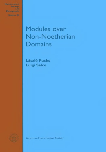 Modules Over Nonnoetherian Domains Fuchs L Salce L