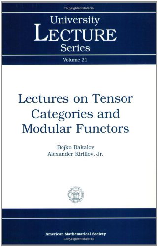 Lectures On Tensor Categories And Modular Functors Jr Bojko Bakalov And Alexander Kirillov
