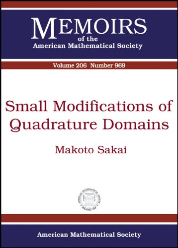 Small Modifications Of Quadrature Domains Makoto Sakai