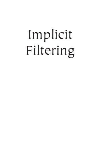 Implicit Filtering C T Kelley