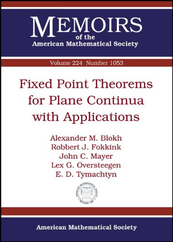 Fixed Point Theorems For Plane Continua With Applications Alexander M Blokh