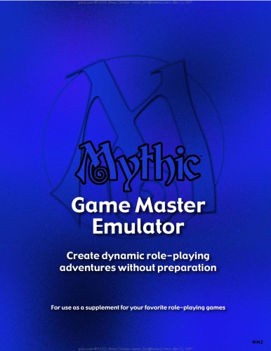 Mythic Game Master Emulator Tom Pigeon