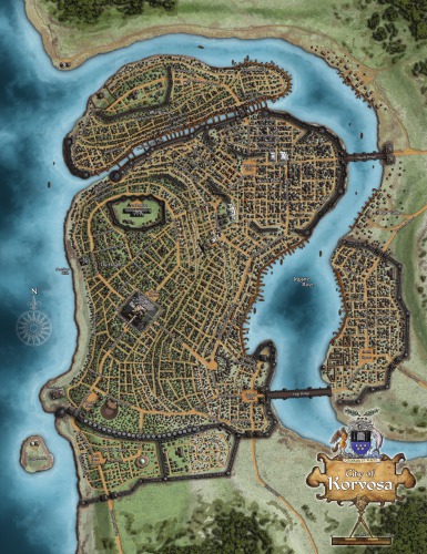 Pathfinder Chronicles Curse Of The Crimson Throne Map Of Korvosa Paizo Inc
