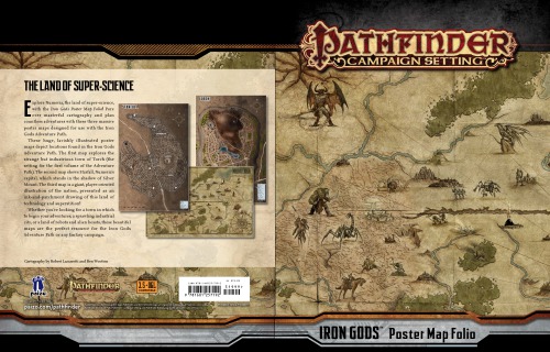 Pathfinder Campaign Setting Iron Gods Poster Map Folio Cover Robert Lazzaretti