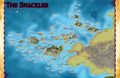 Pathfinder Campaign Setting Isles Of The Shackles Map Paizo Inc