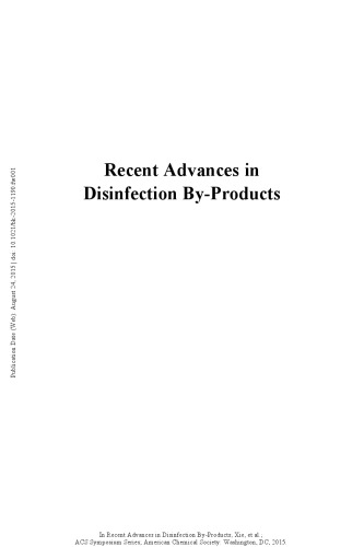 Recent Advances In Disinfection Byproducts Karanfil Tanju Mitch