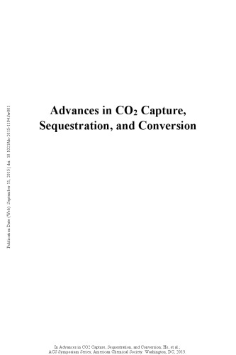 Advances In Co Capture Sequestration And Conversion He Liangnian Hu