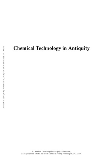Chemical Technology In Antiquity Rasmussen Seth C