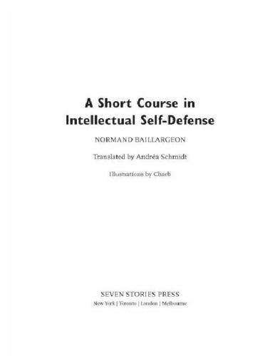 A Short Course In Intellectual Self Defense Normand Baillargeon