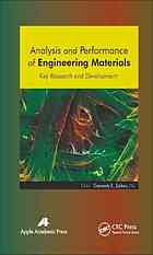 Analysis And Performance Of Engineering Materials Key Research And Development Zaikov