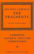 Decimus Laberius The Fragments Laberius Decimus Panayotakis
