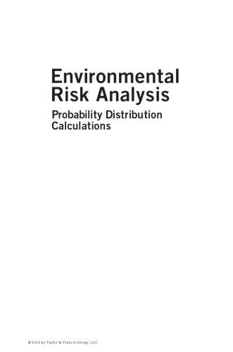 Environmental Risk Analysis Probability Distribution Calculations Theodore