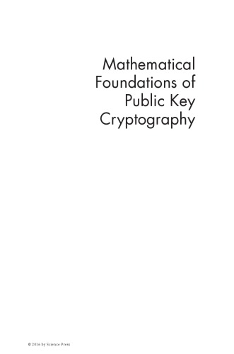 Mathematical Foundations Of Public Key Cryptography Meng Xianmeng Wang
