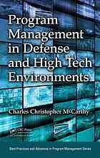 Program Management In Defense And High Tech Environments Mccarthy
