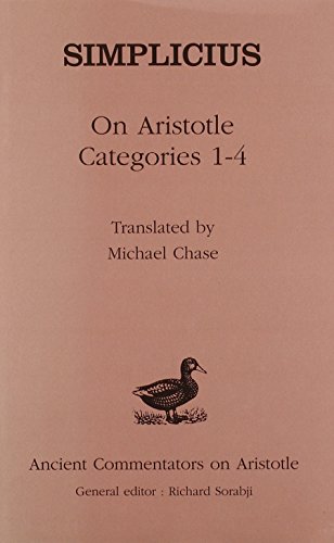 Simplicius On Aristotle Categories 14 Chase Michael Of Cilicia Simplicius