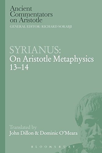Syrianus On Aristotle Metaphysics 1314 Syrianus Trans John M Dillon