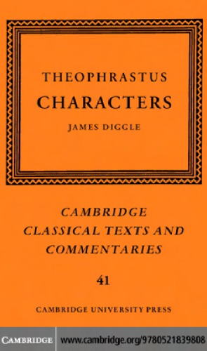 Theophrastus Characters Theophrastus James Diggle