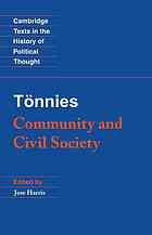 Tonnies Community And Civil Society Tnnies Ferdinand Harris