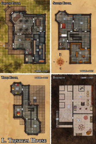 Pathfinder Module Tears At Bitter Manor Maps Paizo Inc