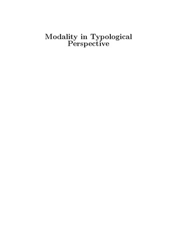 Modality In Typological Perspective Phd Thesis Fabrice Dominique Nauze
