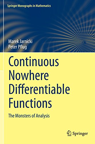 Continuous Nowhere Differentiable Functions The Monsters Of Analysis 1st Edition Marek Jarnicki