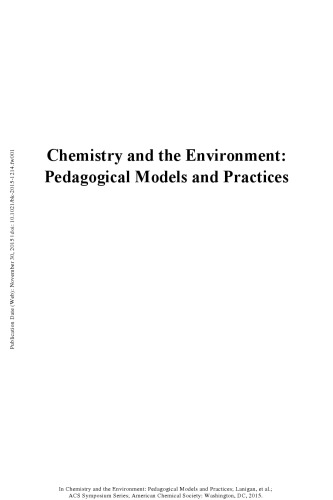 Chemistry And The Environment Pedagogical Models And Practices Lanigan