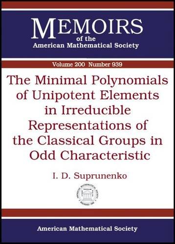 The Minimal Polynomials Of Unipotent Elements In Irreducible Representations Of The Classical Groups In Odd Characteristic Suprunenko