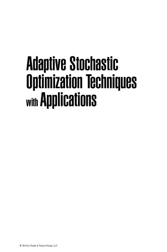 Adaptive Stochastic Optimization Techniques With Applications Momoh
