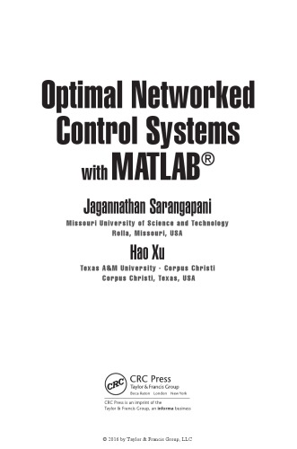 Optimal Networked Control Systems With Matlab Sarangapani Jagannathan Xu