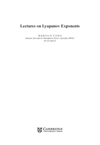 Lectures On Lyapunov Exponents Marcelo Viana