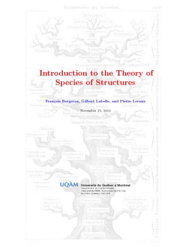 Introduction To The Theory Of Species Of Structures Francois Bergeron