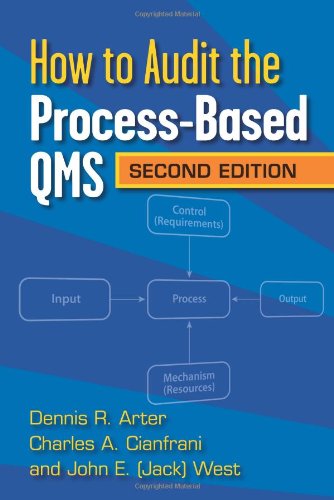 How To Audit The Process Based Qms Second Edition 2nd Edition Arter