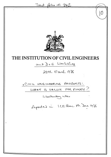 Civil Engineering Projects What Is Value For Money