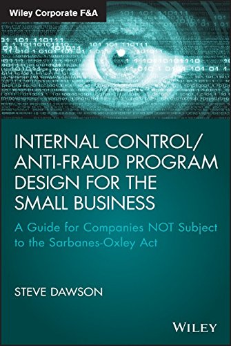 Internal Controlantifraud Program Design For The Small Business A Guide For Companies Not Subject To The Sarbanesoxley Act 1st Edition Dawson