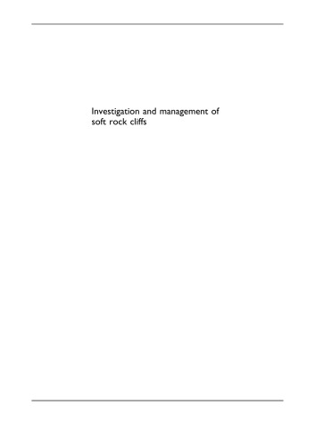 Investigation And Management Of Soft Rock Cliffs Clark Alan Lee