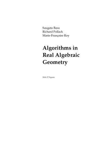 Algorithms In Real Algebraic Geometry Draft Saugata Basu Richard Pollack