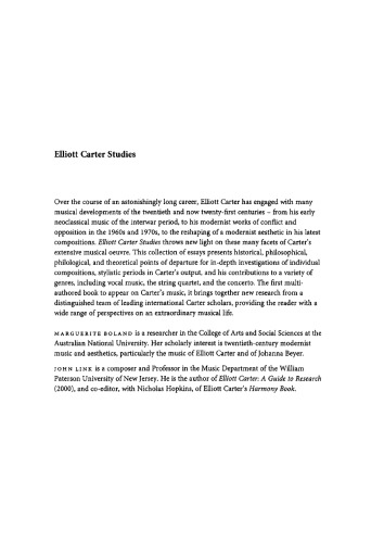 Elliott Carter Studies Marguerite Boland John Link