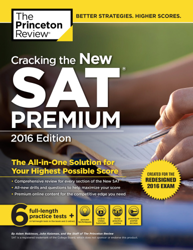 Cracking The New Sat Premium Edition 2016 Created For The Redesigned 2016 Exam Princeton Review