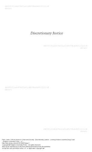Discretionary Justice Looking Inside A Juvenile Drug Court Lesley Paik