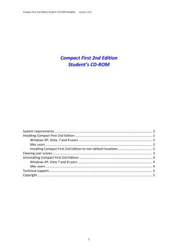 Compact First Student Cdrom 2nd Edition Peter May