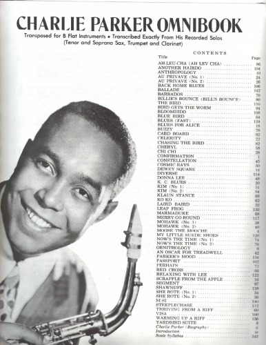 Charlie Parker Omnibook For Bflat Instruments Jazz Transcriptions Charlie Parker