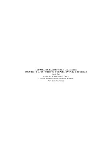 Solutions And Notes To Supplementary Problems Mark Saul