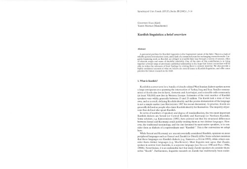 Kurdish Linguistics A Brief Overview Geoffrey Haig Yaron Matras