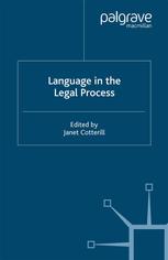 Language In The Legal Process 1st Edition Janet Cotterill Eds